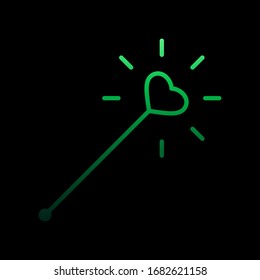 magic stick heart nolan icon. Simple thin line, outline vector of Heartbeat icons for ui and ux, website or mobile application