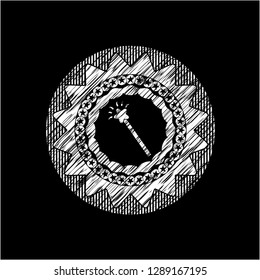 magic stick icon with chalkboard texture