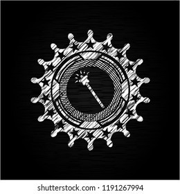 magic stick icon drawn with chalkboard texture