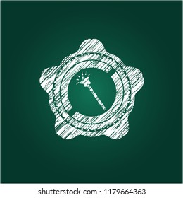 magic stick icon drawn on a chalkboard