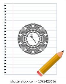 magic stick icon emblem drawn in pencil. Vector Illustration. Detailed.