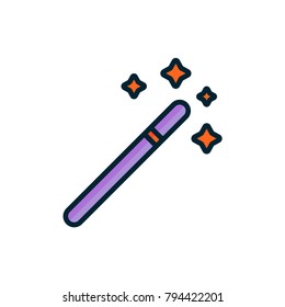 magic stick icon. filled outline