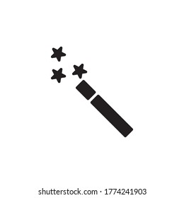 magic stick icon glyph vector illustration black style. isolated on white background