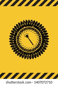 magic stick icon grunge warning sign emblem. Vector Illustration. Detailed.