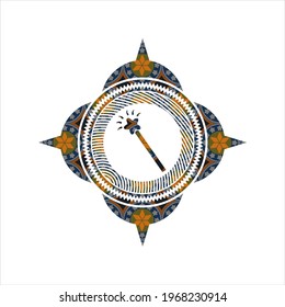 Zauberstab-Symbol auf arabischem Hintergrund. arabische Dekoration. 