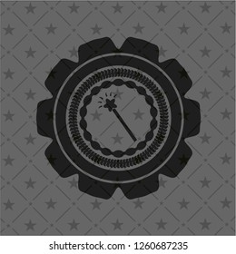 magic stick icon inside black badge