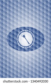 magic stick icon inside blue hexagon badge.