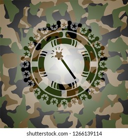 magic stick icon inside camo texture