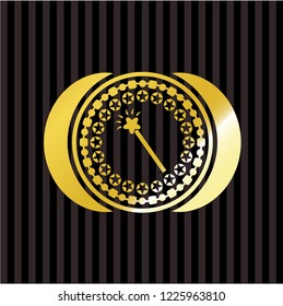 magic stick icon inside gold badge