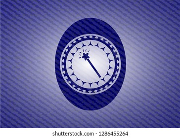 magic stick icon inside jean background
