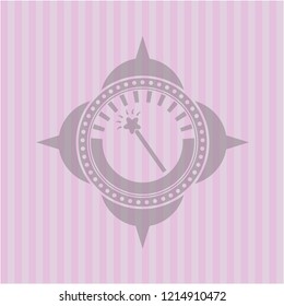 magic stick icon inside pink icon or emblem