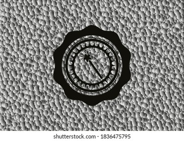 icono de palo mágico dentro de emblema negro realista con fondo de burbujas. Ilustración vectorial. Detallado. 
