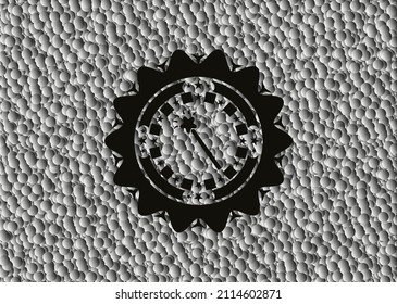 magic stick icon inside realistic black emblem with bubbles background. Vector Illustration. Detailed. 