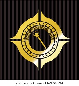 magic stick icon inside shiny emblem