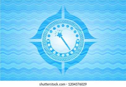 magic stick icon inside water badge.