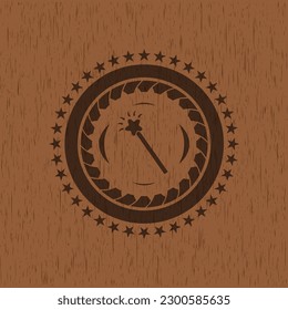 magic stick icon inside wood signboards. 