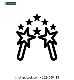 magic stick icon isolated sign symbol vector illustration - high quality black style vector icons
