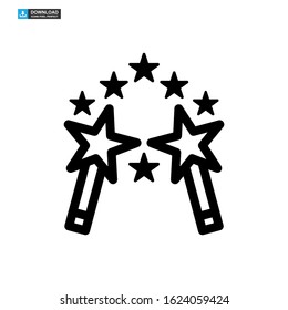 magic stick icon isolated sign symbol vector illustration - high quality black style vector icons
