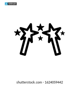 magic stick icon isolated sign symbol vector illustration - high quality black style vector icons
