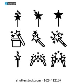magic stick icon isolated sign symbol vector illustration - Collection of high quality black style vector icons
