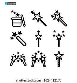 magic stick icon isolated sign symbol vector illustration - Collection of high quality black style vector icons
