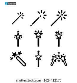 magic stick icon isolated sign symbol vector illustration - Collection of high quality black style vector icons
