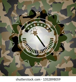 magic stick icon on camo texture