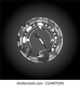 magic stick icon on grey camo pattern