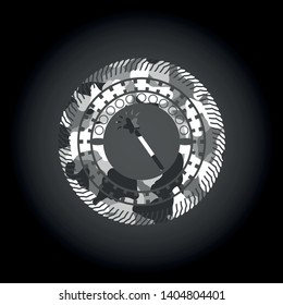 magic stick icon on grey camo texture