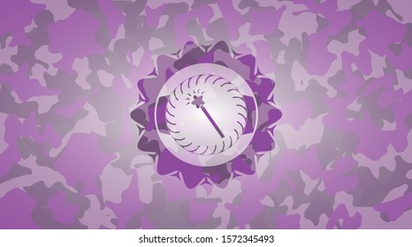magic stick icon on pink camo texture