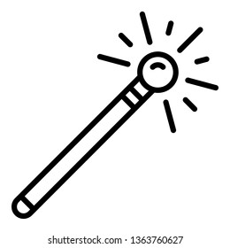 Magic stick icon. Outline magic stick vector icon for web design isolated on white background