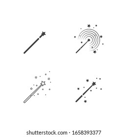 Magic stick icon set vector template