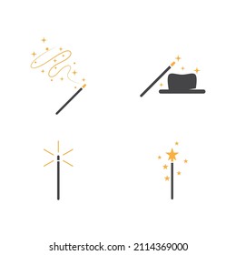 Magic stick icon vector template