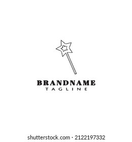 magic stick logo cartoon icon design template black modern isolated vector