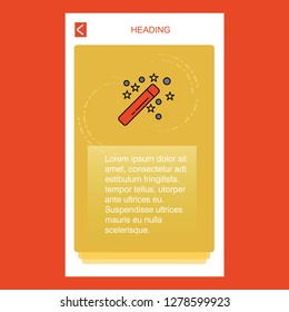 Magic stick mobile vertical banner design design. Vector