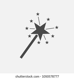 magic stick vector icon with stars