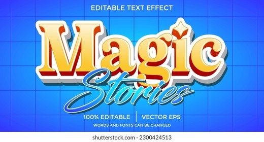 Magic stories 3D editable text effect template