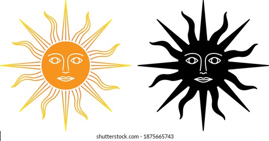 Magic sun icon , vector 