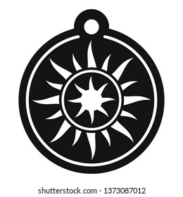 Magic sun medallion icon. Simple illustration of magic sun medallion vector icon for web design isolated on white background