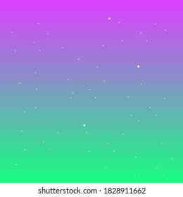 Magic Sunset Pink Purple Green Sky With Square Stars Vector Design