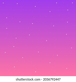 Zauberhafter Sonnenuntergang mit kleinen und großen Sternen Kreise Natur Galaxie Kosmos violett rosa Farbverlauf Vektordesign