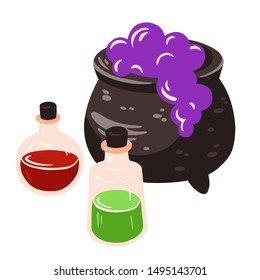 Magic supplies for Halloween. Vector hand drawn isolated illustration on white background