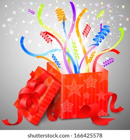 Magic surprise box vector illustration