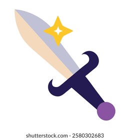 Magic sword enchanted weapon icon isolated vector