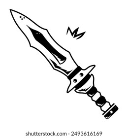 Magic sword icon designed in outline style  