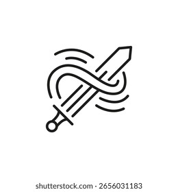 Ícone de espada mágica. Ícone de espada mágica simples para mídias sociais, app e web design. Ilustração vetorial