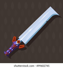 Magic sword. Steel blade. Rubies.