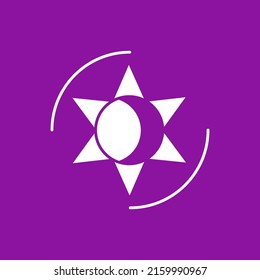  Magic symbol glyph icon. Solar magic.Tarot card. Magical arts concept.Filled flat sign. Isolated silhouette vector illustration