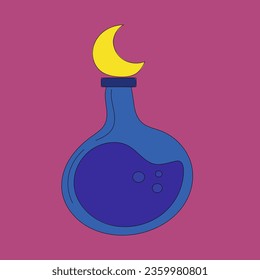 Magic symbol potion with moon