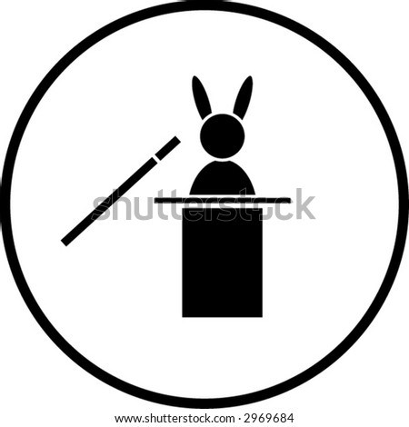 magic symbol with rabbit and hat